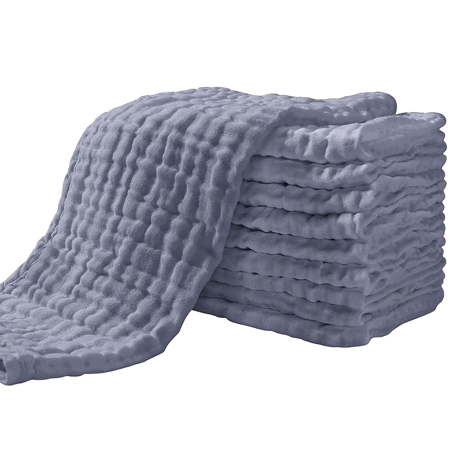 230816022049635_1 Yoofoss Muslin Burp Cloths for Baby 10 Pack 100% Cotton Baby Washcloths for Boys Girls Large 20''X10'' Super Soft and Absorbent White - Image 1